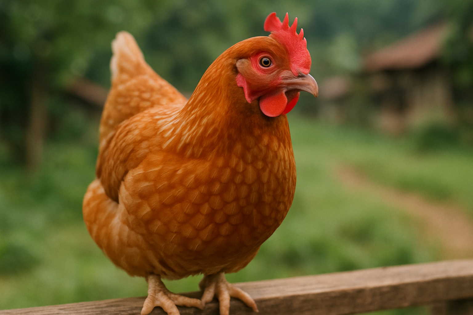 Ayam Elba dengan bulu orange kemerahan