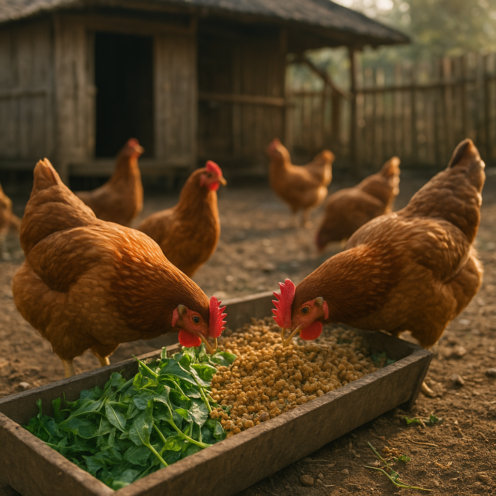 Ayam KUB makan pakan alternatif