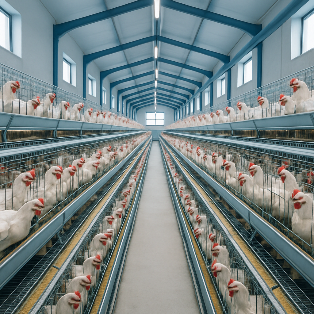Peternakan ayam petelur modern berskala besar